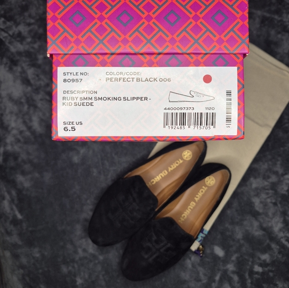 Tory Burch | Black Ruby Smoking Slippers | Size 6.5 EUC - Picture 6 of 11